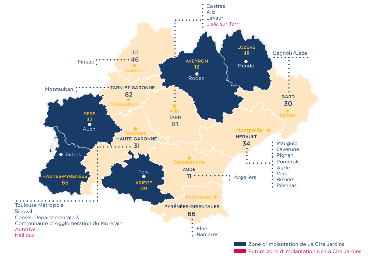 carte implantation La Cite Jardins