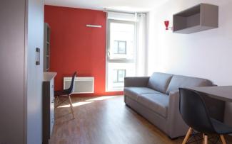 Vue chambre étudiante de la résidence Skyline